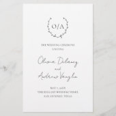 Monogram Krans Elegant Budget Huwelijksprogramma (Voorkant)