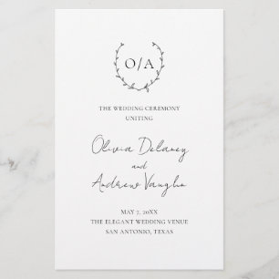 Monogram Krans Elegant Budget Huwelijksprogramma