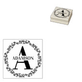Monogram  krans Familie Monogram Naam Rubberstempel (Gestempeld)