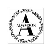 Monogram  krans Familie Monogram Naam Rubberstempel (Afrduk)