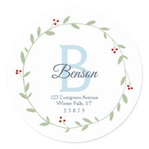 Monogram Krans Gepersonaliseerde Retour Adres Seal