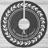 Monogram Krans Gestreept Modern Grijs Kerstmis Kerstboom Rok