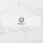Monogram Krans Huwelijk Aangepaste Favorieten Waterfles Etiket (Enkel label)