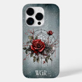 Monogram krans in gotisch Roos Case-Mate iPhone Case (Achterkant)