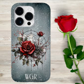 Monogram krans in gotisch Roos iPhone Hoesje