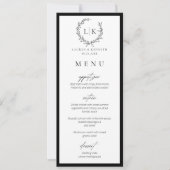 Monogram Krans Instant Download Wedding Menu Kaart (Voorkant)