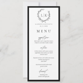 Monogram Krans Instant Download Wedding Menu Kaart