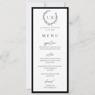 Monogram Krans Instant Download Wedding Menu Kaart