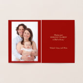 Monogram Krans met Bird Gold Foil Kerstmis Folie Kaarten (Binnen)