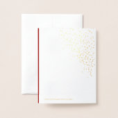 Monogram Krans met Bird Gold Foil Kerstmis Folie Kaarten (Met envelop)
