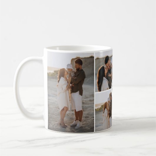 Monogram krans moderne elegante fotocollage koffiemok (Links)