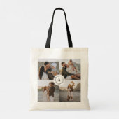 Monogram krans moderne elegante fotocollage tote bag (Achterkant)