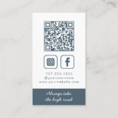 Monogram krans neutraal lei verticaal visitekaartje (Achterkant)