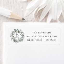 Monogram krans retouradres etiket