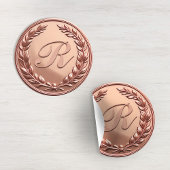 Monogram Krans Roos Gold Faux Wax Seal Stickers