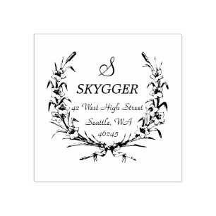 Monogram  krans rubberstempel