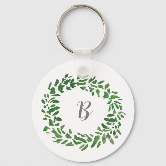 Monogram Krans Schilderen Custom Herfst Schilderen Sleutelhanger (Voorkant)