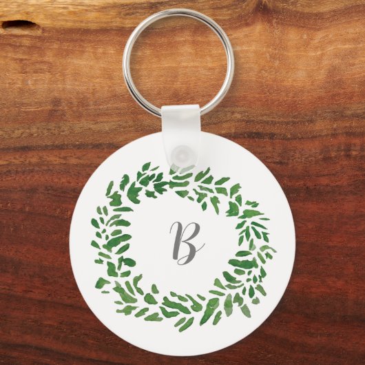 Monogram Krans Schilderen Custom Herfst Schilderen Sleutelhanger (Achterkant)