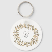 Monogram Krans Schilderen Custom Herfst Schilderen Sleutelhanger (Voorkant)
