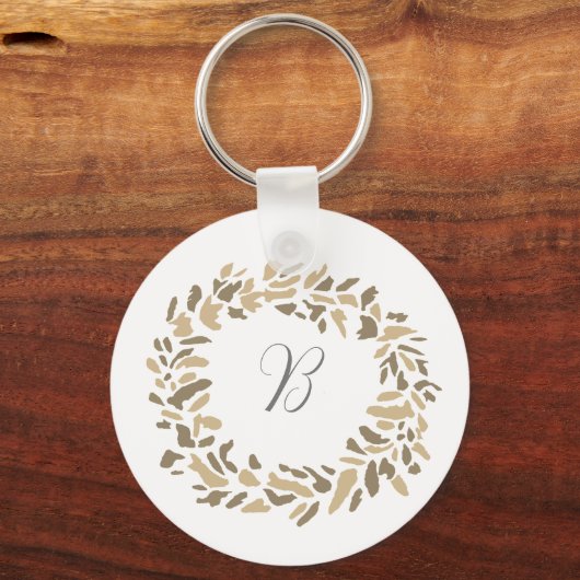 Monogram Krans Schilderen Custom Herfst Schilderen Sleutelhanger (Achterkant)