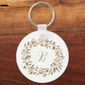Monogram Krans Schilderen Custom Herfst Schilderen Sleutelhanger (Voorkant)