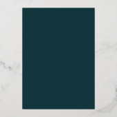 Monogram Krans Smaragdgroen Goud Bruiloft Folie Uitnodiging (Achterkant)