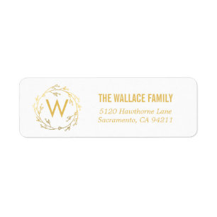 Monogram krans vakantie retour adres labels