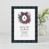 Monogram Krans Vintage Schotland Kerstfeest Kaart (Staand voorkant)