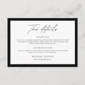 Monogram Krans Zwart Wit Details Huwelijk Informatiekaartje (Voorkant)