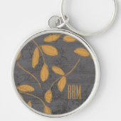 Monogram krijtbord Leighton Floral Design Sleutelhanger (Voorkant)