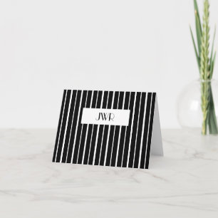 Monogram krijtstreep notitiekaartje