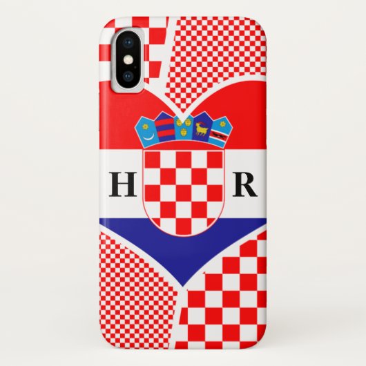 Monogram Kroatische vlag Hekskollage met chequers Case-Mate iPhone Case (Achterkant)