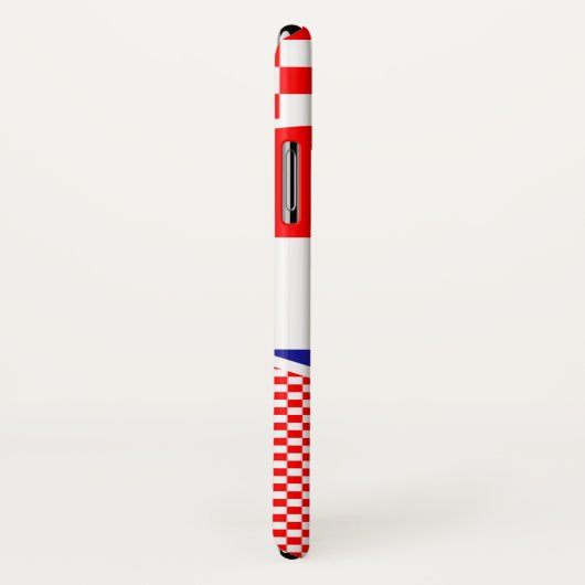 Monogram Kroatische vlag Hekskollage met chequers Case-Mate iPhone Case (Achterkant / rechts)