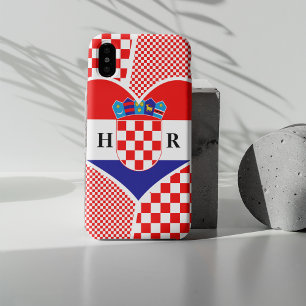 Monogram Kroatische vlag Hekskollage met chequers Case-Mate iPhone Case