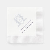 Monogram kroon wit zilver paarse bruiloft servet (Voorkant)