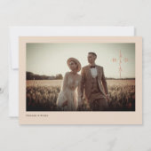 Monogram Kruis Christelijke Foto Bruiloft Save The Date (Achterkant)
