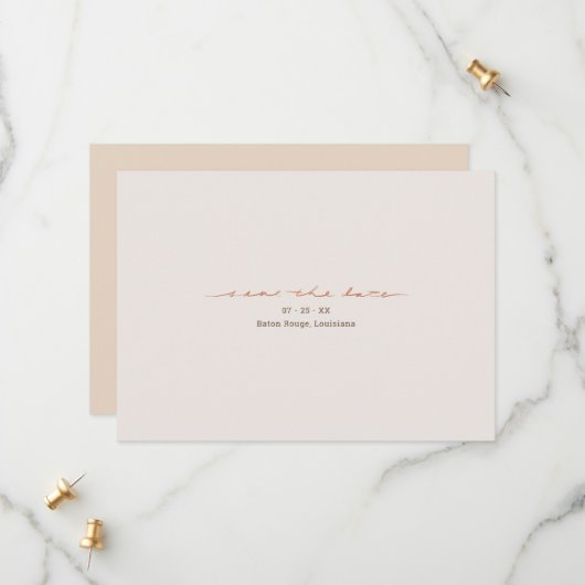 Monogram Kruis Christelijke Trouwring Save The Date (Voorkant / Achterkant in situ)
