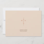 Monogram Kruis Christelijke Trouwring Save The Date (Achterkant)