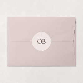 Monogram Kruis Grace Blush Ronde Sticker