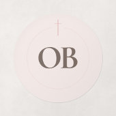 Monogram Kruis Grace Blush Ronde Sticker