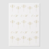 Monogram kruis & ringen bruiloft vellum uitnodigingen (Voorkant)