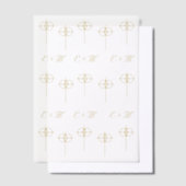 Monogram kruis & ringen bruiloft vellum uitnodigingen (Offset)