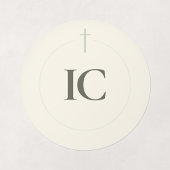 Monogram kruis van Grace Sage Ronde Sticker