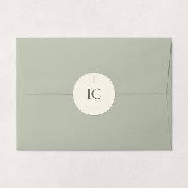 Monogram kruis van Grace Sage Ronde Sticker
