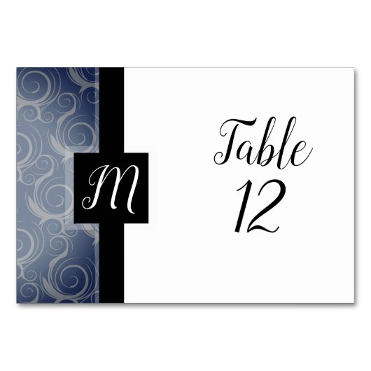 Monogram Krul Tablekaart Kaart (Voorkant)