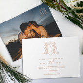 Monogram kuif hart kroon roos goud wit kaart