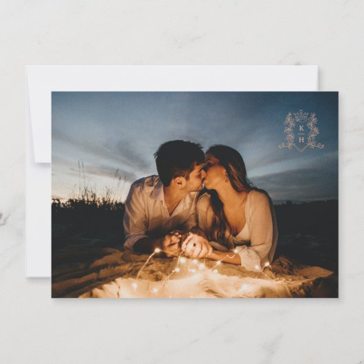 Monogram kuif hart kroon roos goud wit kaart (Achterkant)