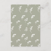 monogram kuif salie groen Bruiloft Receptie Informatiekaartje (Achterkant)