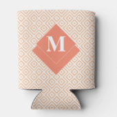 Monogram Kunst Deco Oranje Geometrisch Grieks Patr Blikjeskoeler (Achterkant)