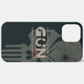 Monogram Kunst van een Pistool | (Donkere modus) Case-Mate iPhone Case (Achterkant / Rechts)